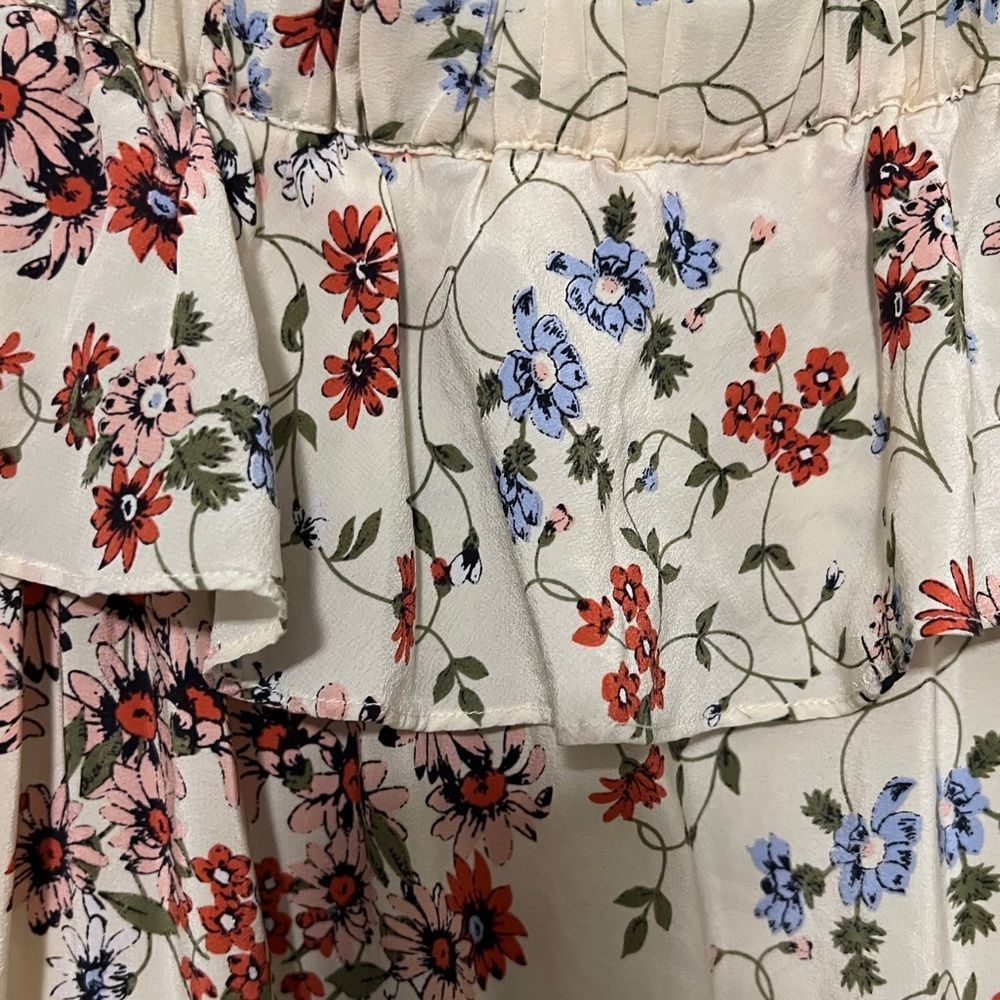 Maje | Modern Cottagecore | Lined |Silk | Butterfly Ladybug Ruffled Floral Dress - Picture 6 of 13